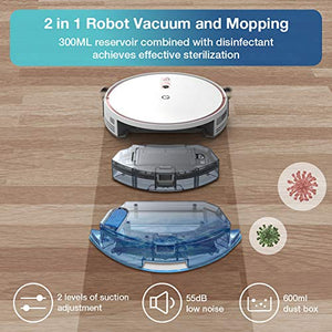 Yeedi K700 Robot Vacuum, 2 in 1 Robotic Vacuum Cleaner Mopping, 2000Pa Powerful Suction, Smart Navigation, Quiet and Self-Charging Robotic Vacuums, Ideal for Pet Hair, Carpets, Hard Floors