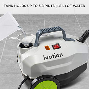 Ivation 1800W Canister Steam Cleaner with 14 Accessories, Multi-Purpose Chemical-Free Household Cleaning and Sanitizing System for Clothes, Floor, Windows, Ovens, Bed Bugs, Curtains and Carpet