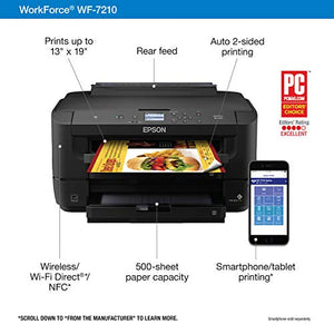 WorkForce WF-7210 Wireless Wide-format Color Inkjet Printer with Wi-Fi Direct and Ethernet, Amazon Dash Replenishment Ready