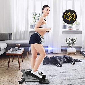 ATIVAFIT Under Desk Elliptical Bike, Pedal Exerciser, Mini Elliptical Machine with Non-Slip Pedal, Display Monitor and Adjustable Resistance, Quiet & Compact Home Office Trainer Fitness Peddler