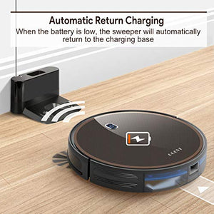 GOOVI by ONSON Robot Vacuum, 2000Pa Robotic Vacuum Cleaner (Slim) Max Suction, Quiet Multiple Cleaning Modes, Self-Charging Vacuum with Boundary Strips, for Pet Hair, Hard Floor, Medium-Pile Carpets