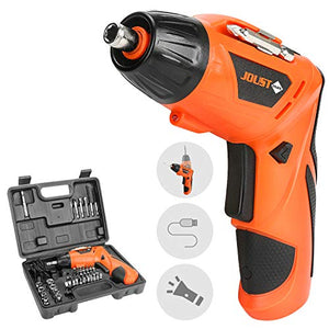 BestFire Cordless Screwdriver Set, 4.2V Electric Screwdriver with 45Pcs Screw Bits Set, Built-in 1600mAh Li-ion, LED Light, Battery Indicator and USB Rechargeable Easy for Small Home Projects