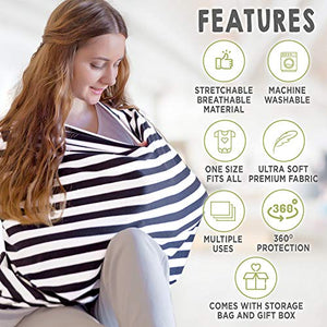 Carseat Canopy Cover - Baby Car Seat Canopy KeaBabies - All-in-1 Nursing Breastfeeding Covers Up - Baby Car Seat Canopies for Boys, Girls - Stroller Covers - Shopping Cart Cover