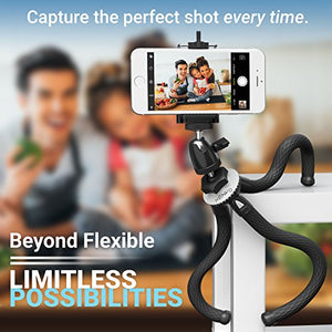 Xenvo SquidGrip Flexible Cellphone Tripod for Phone and Camera - Portable Octopus Tripod Compatible with All Smartphones - iPhones, GoPro, Android, Samsung, Google Pixel & More (Selfie Stick Tripod)