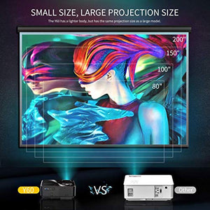 YABER Y60 Portable Projector with 6000 Lumen Upgrade Full HD 1080P 200" Display Supported, LCD LED Home & Outdoor Projector Compatible with Smartphone, HDMI,VGA,AV and USB