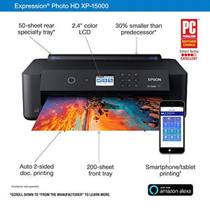Expression Photo HD XP-15000 Wireless Color Wide-Format Printer, Amazon Dash Replenishment Enabled