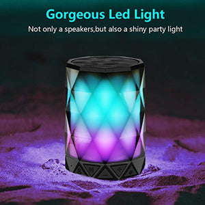 LED Portable Bluetooth Speakers with Lights, LFS Night Light Waterproof,Speakers Color Change Computer Speaker,Mic TF Card TWS Support for iPhone Samsung Gaming Christmas (Multi)