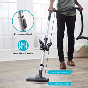 Canister Vacuum Cleaner | Simplicity Jill Compact Vacuum for Hardwood and Rugs | Dual Certified Hepa Filtration | Bagged