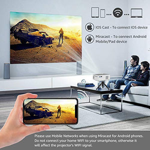 1080P HD Projector, WiFi Projector Bluetooth Projector, FANGOR 5500 Lumen 230" Portable Movie Projector, Compatible with TV Stick, HDMI, VGA, USB, Laptop, iPhone Android for PowerPoint Presentation