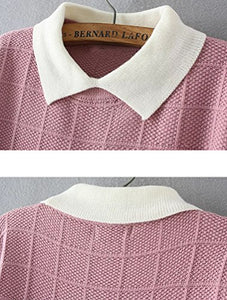 Pan Collar Knitted Pullover Sweater