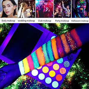 DE'LANCI Aurora Glow Eyeshadow Palette | Glow in the Dark Neon Eyeshadow Palette