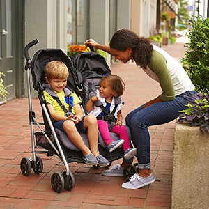 Evenflo Minno Twin Double Stroller, Glenbarr Grey