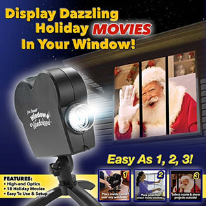 Star Shower E-12120 New 2017 Window Wonderland Projector BulbHead (Upgraded 18 Holiday Movies)