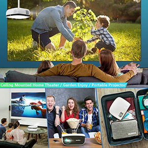 WiFi Projector 5500Lux HD, Bluetooth Mini Projector Zoom 50%, WiMiUS New S25 Home & Outdoor Movie Projector Support 1920 x 1080P 200" Screen, Compatible w/ Fire TV Stick, PS4, Laptop, iPhone, DVD