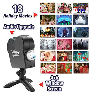 Star Shower E-12120 New 2017 Window Wonderland Projector BulbHead (Upgraded 18 Holiday Movies)