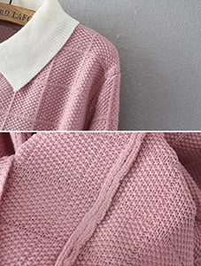 Pan Collar Knitted Pullover Sweater